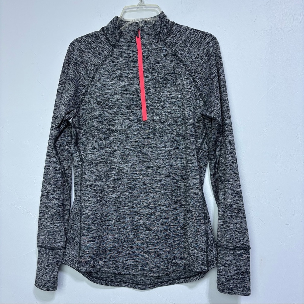 Tangerine Women's Large Heather Gray Pullover Top Quarter Zip Jacket Athletic